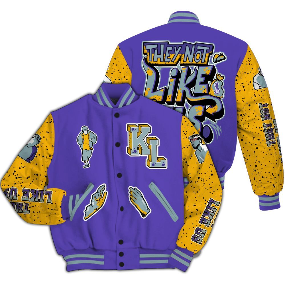 Varsity Jacket To Match Imperial Purple 4s - Dislike Us Graphic All Over Print