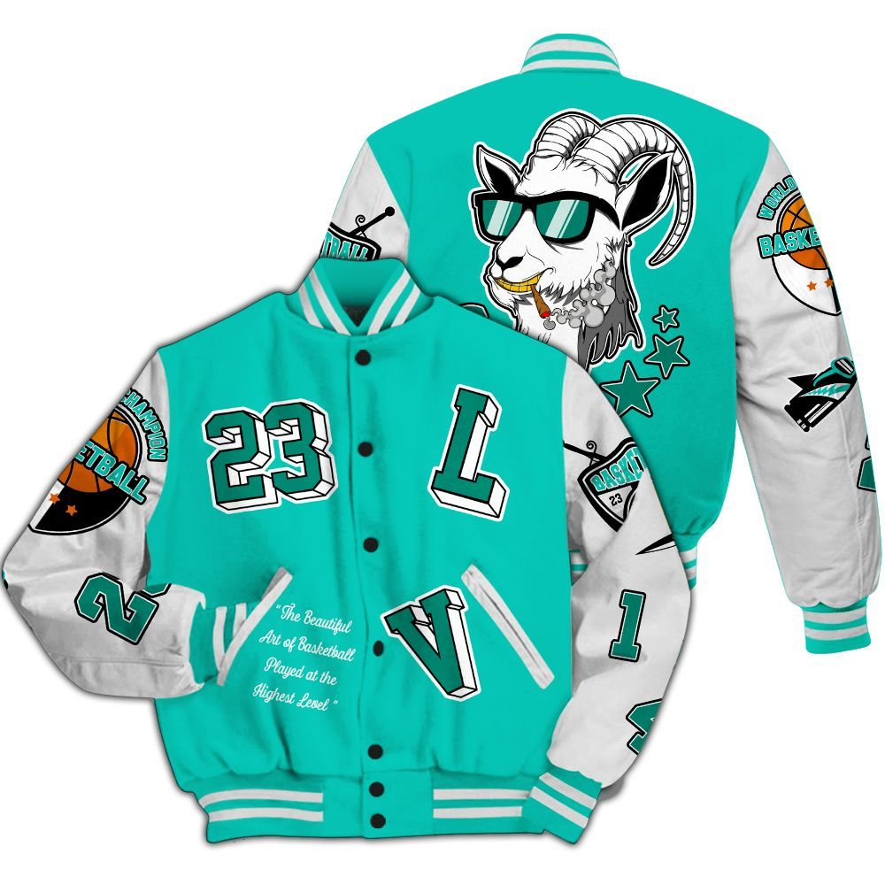 Varsity Jacket To Match Dunk Low Clear Jade - The GOAT Got Em Streetwear All Over Print