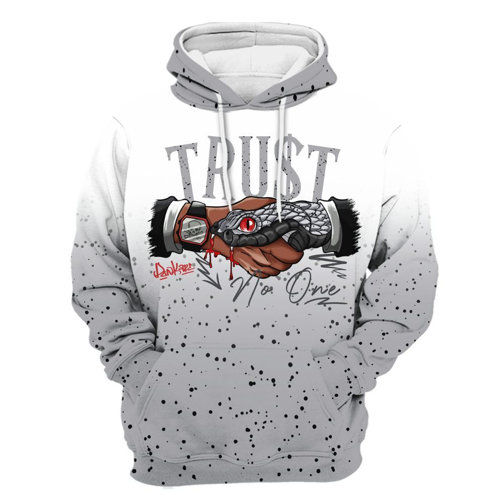 Hoodie To Match White Cement 4s - Snake Trust No One Drip All Over Print