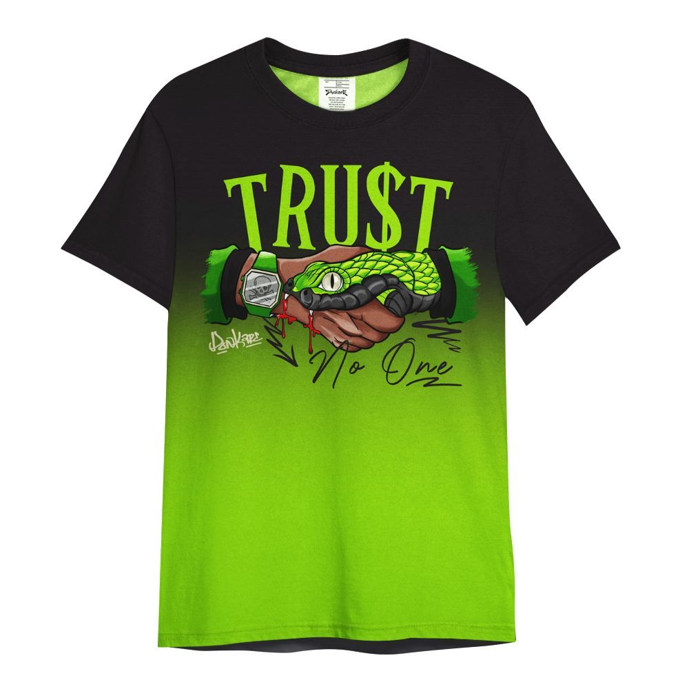 Shirt To Match Electric Green 6s - Snake Trust No One Drip All Over Print