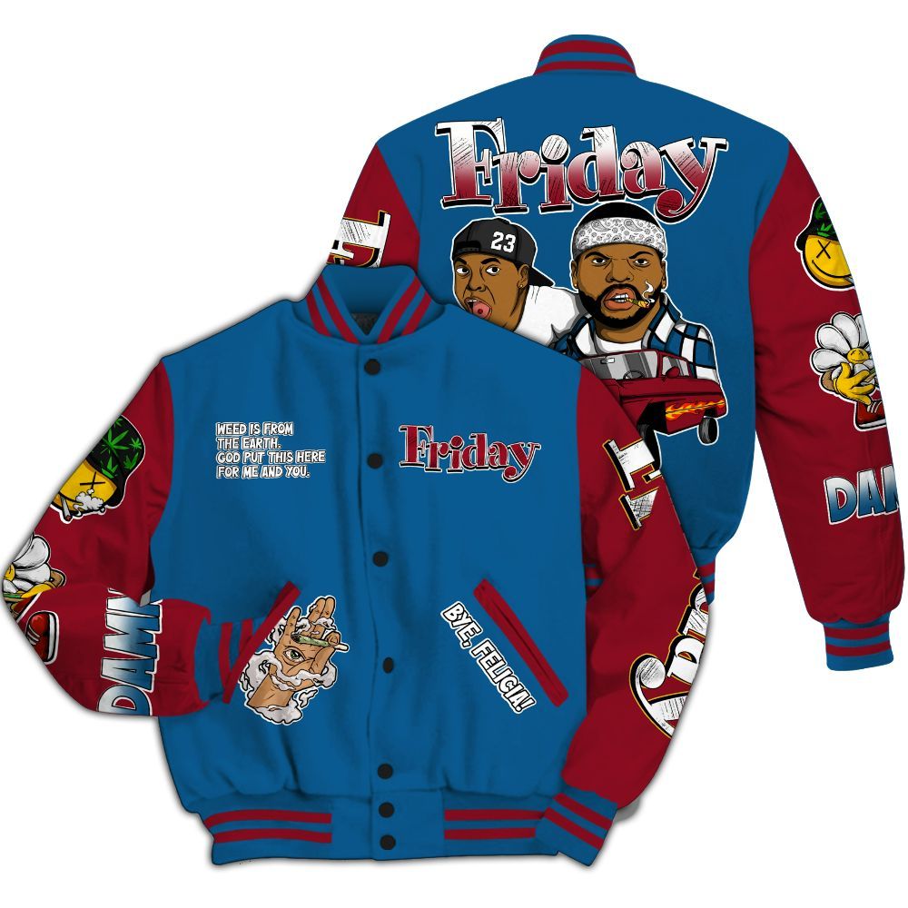 Varsity Jacket To Match Mid Team USA 1s - Friday Sneaker Stress Style All Over Print