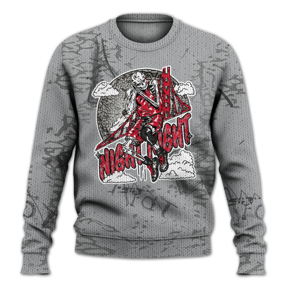 Knitted Sweater To Match Black Cement 3s - Seeya Skeleton Messyz