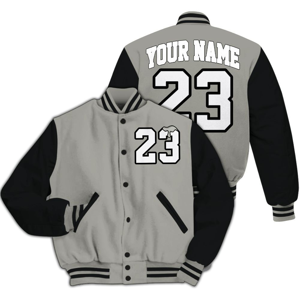 Varsity Jacket To Match High Satin Shadow 1s - Custom Name Number 23 Drip All Over Print
