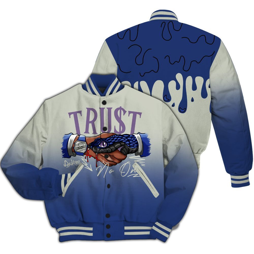 Varsity Jacket To Match Low OG Voodoo Alternate 1s - Trust No One Drip All Over Print