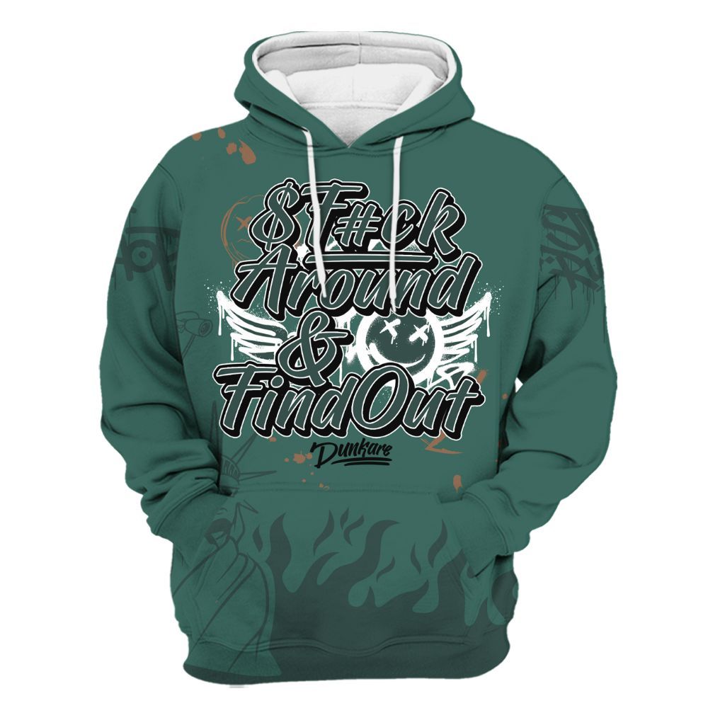 Hoodie To Match Low OG Oxidized Green 1s - Graphic Fck Around Find Out All Over Print
