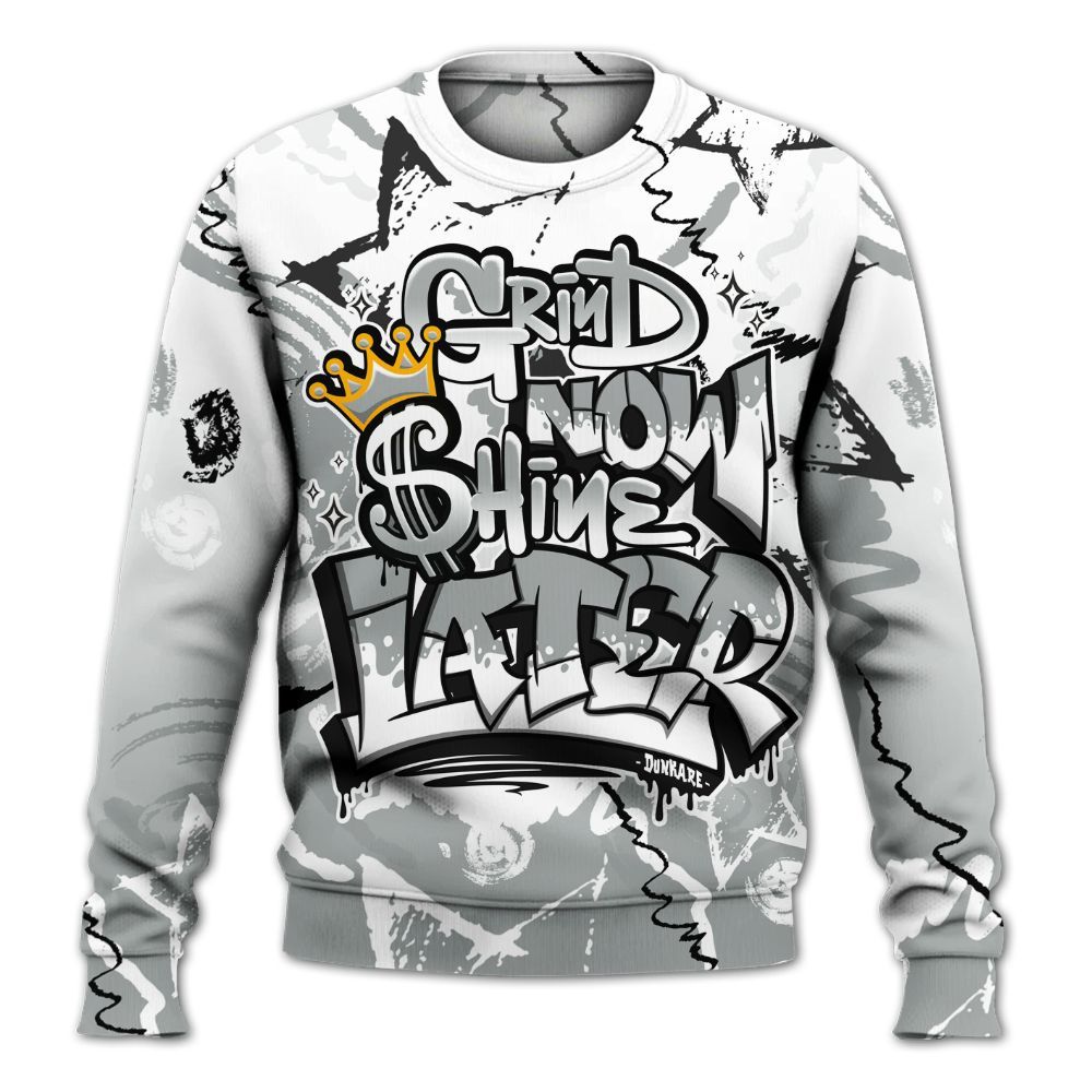 Sweatshirt To Match Dunk Low White Light Smoke Grey - Grind Shine Later Drip All Over Print