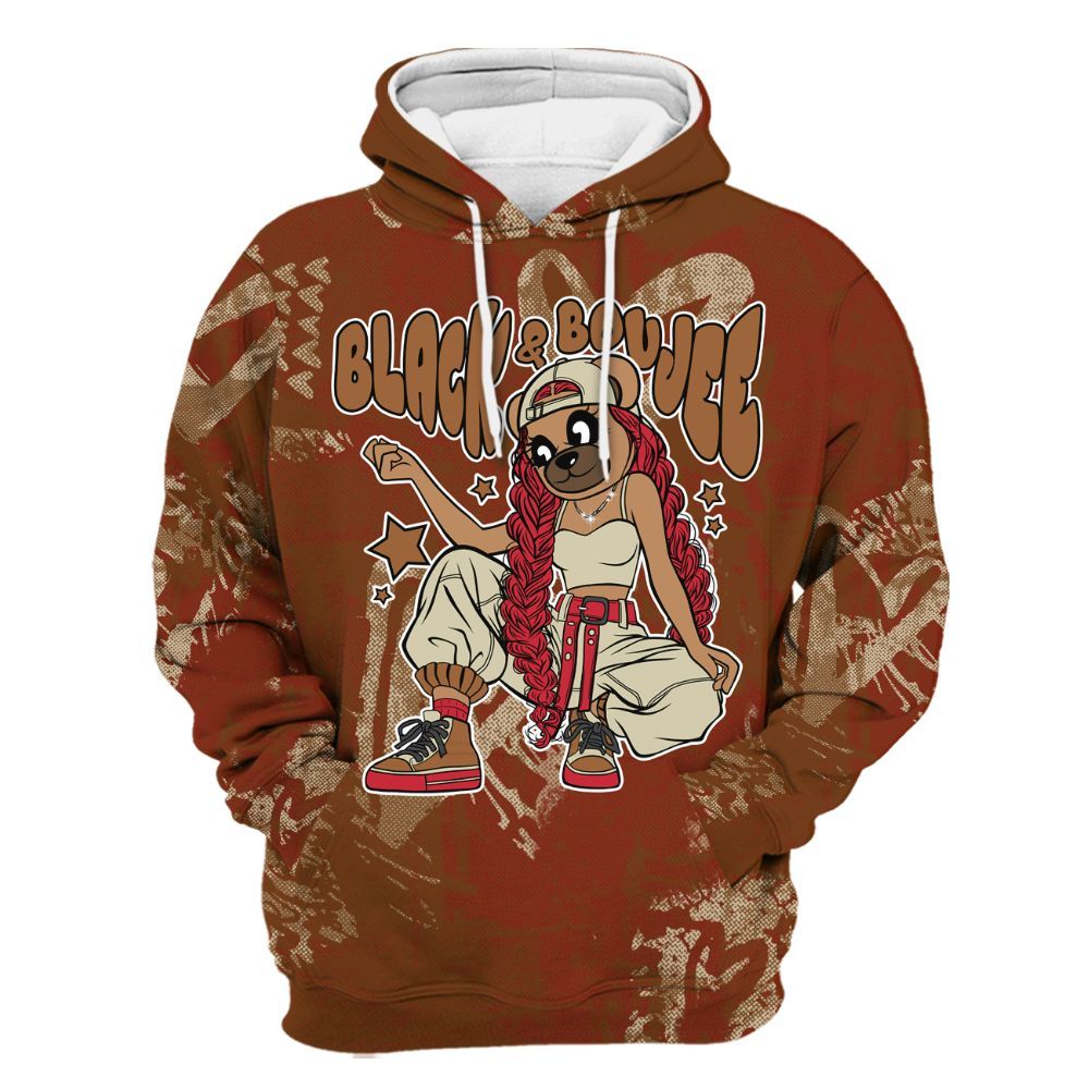 Hoodie To Match Archaeo Brown 5s - Boujee Girls Bear Heart Grunge All Over Print