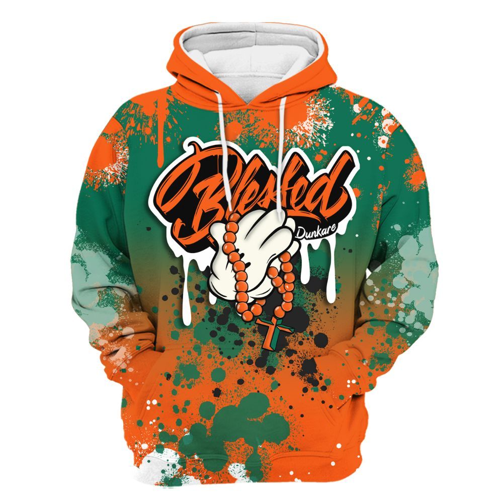 Hoodie To Match SoleFly Sail Gorge Green 3s - God Blessed Ink Drip All Over Print