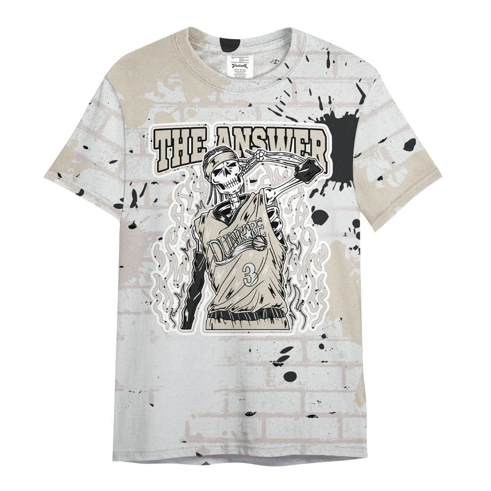 Shirt To Match Retro Reverse Metallic 5s - Allen Answer Skeleton Brick All Over Print