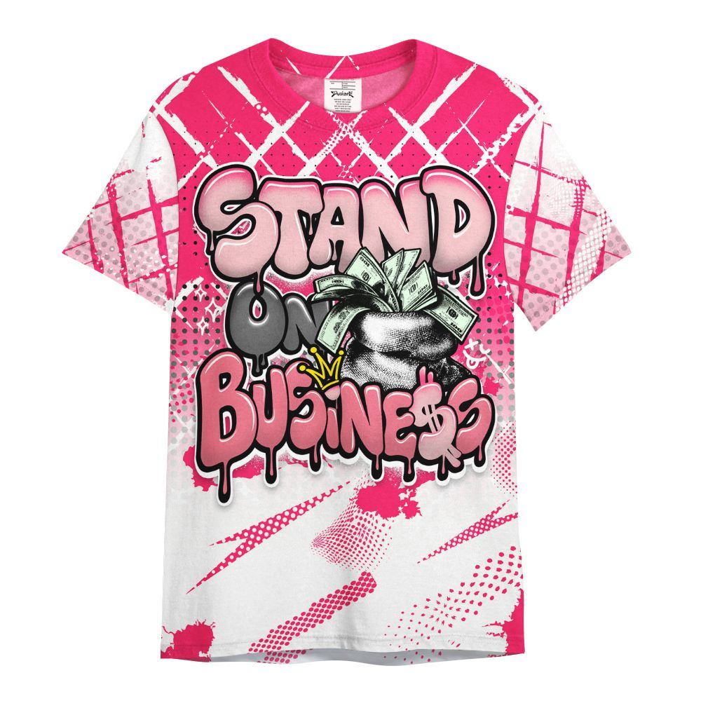Shirt To Match A'One Hyper Pink Shirt, Halftone Stand Business Dripping All Over Print
