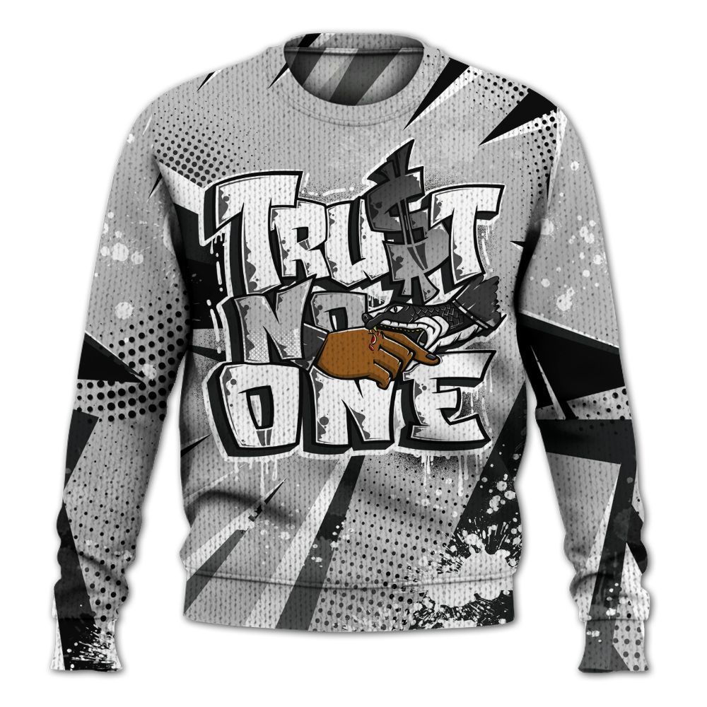 Knitted Sweater To Match Low 85 Metallic Black 1s - Poly Trust No One Dripping