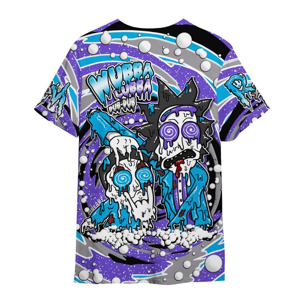 Shirt To Match Retro Aqua 8s - Wubba Rick Drip All Over Print