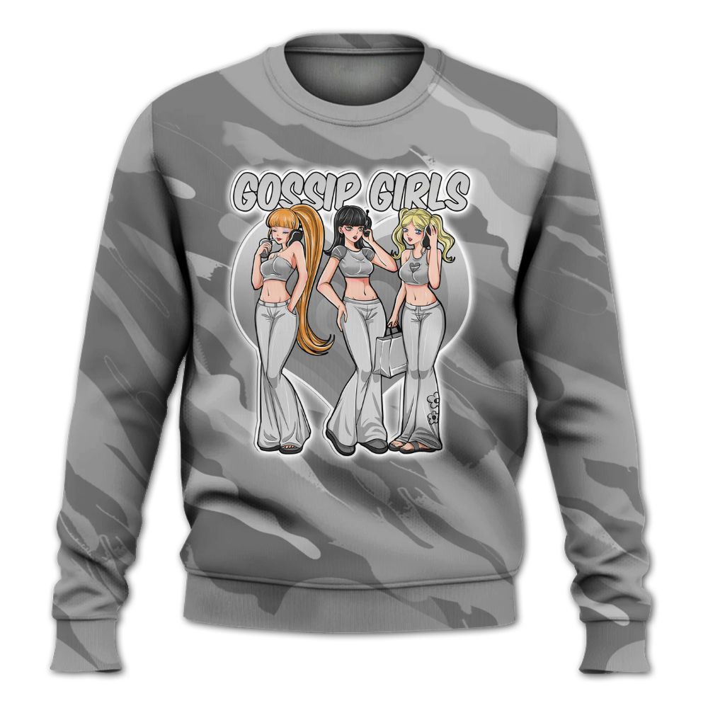Sweatshirt To Match Black Wolf Grey 12s - Gossip'Girls All Over Print