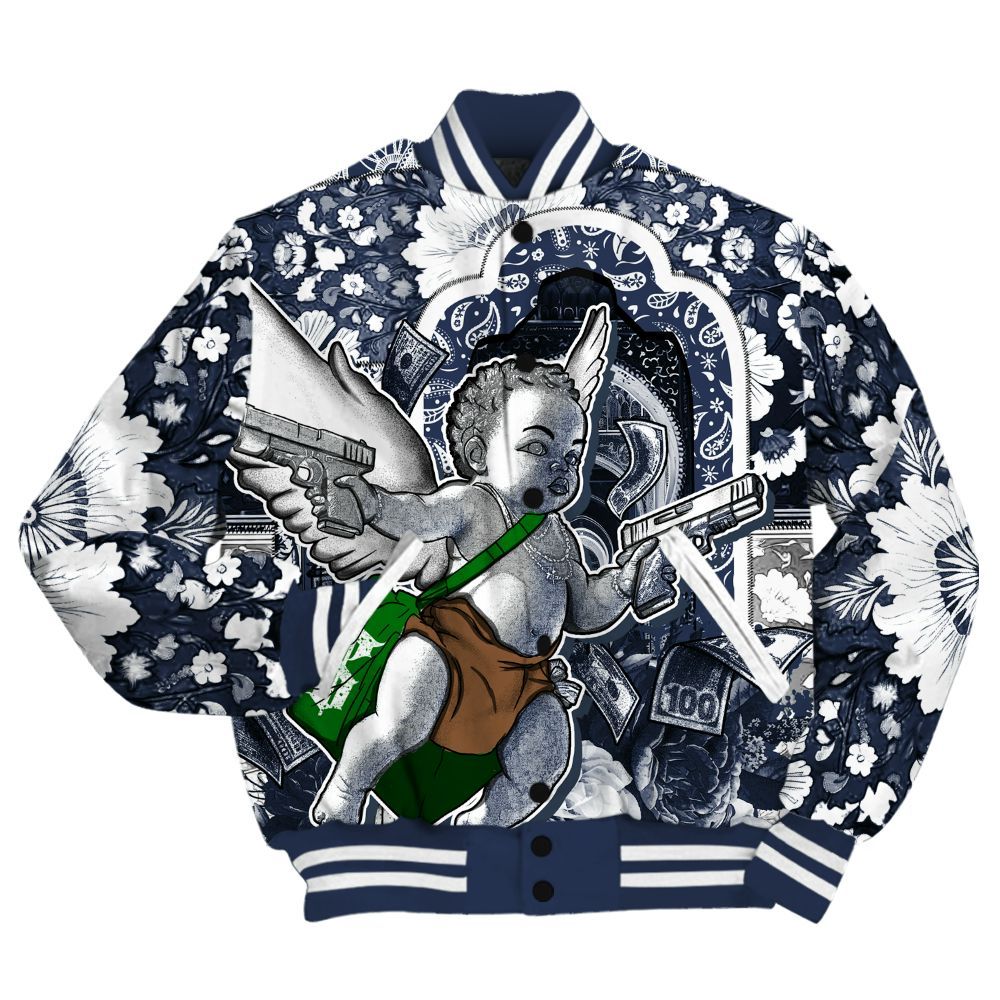 Varsity Jacket To Match Midnight Navy 13s - Angel Money Bag All Over Print