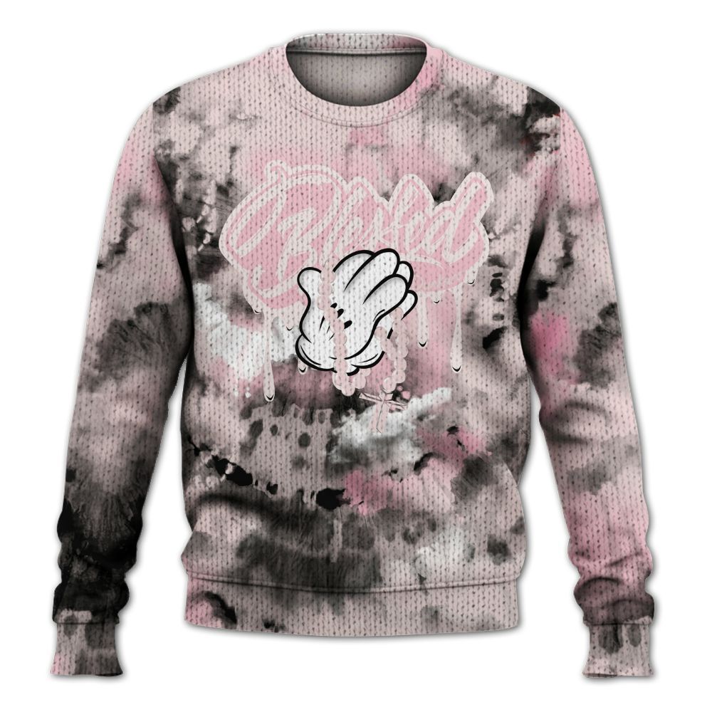 Knitted Sweater To Match Dunk Low KD 17 Aunt Pearl - God Blessed Tie Dye