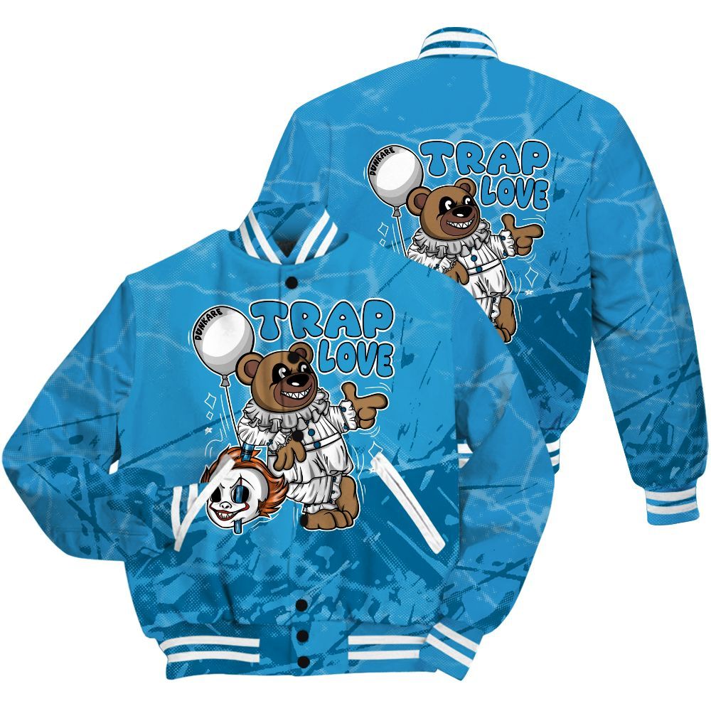 Varsity Jacket To Match Powder Blue 9s Shirt - Trap Loves Bear Profound All Over Print