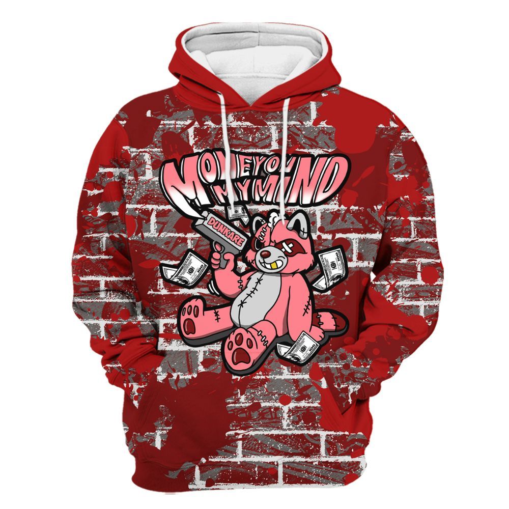 Hoodie To Match Red Taxi 12s - Money On My Mind Raccoon Brick All Over Print