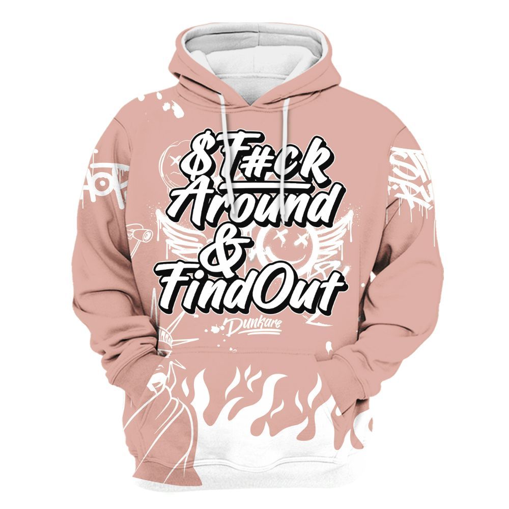 Hoodie To Match Dunk Low Pink Velvet - Graphic Fck Around Find Out All Over Print