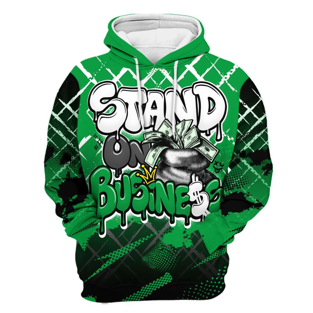 Hoodie To Match Low Lucky Green 1s - Halftone Stand Business Dripping All Over Print