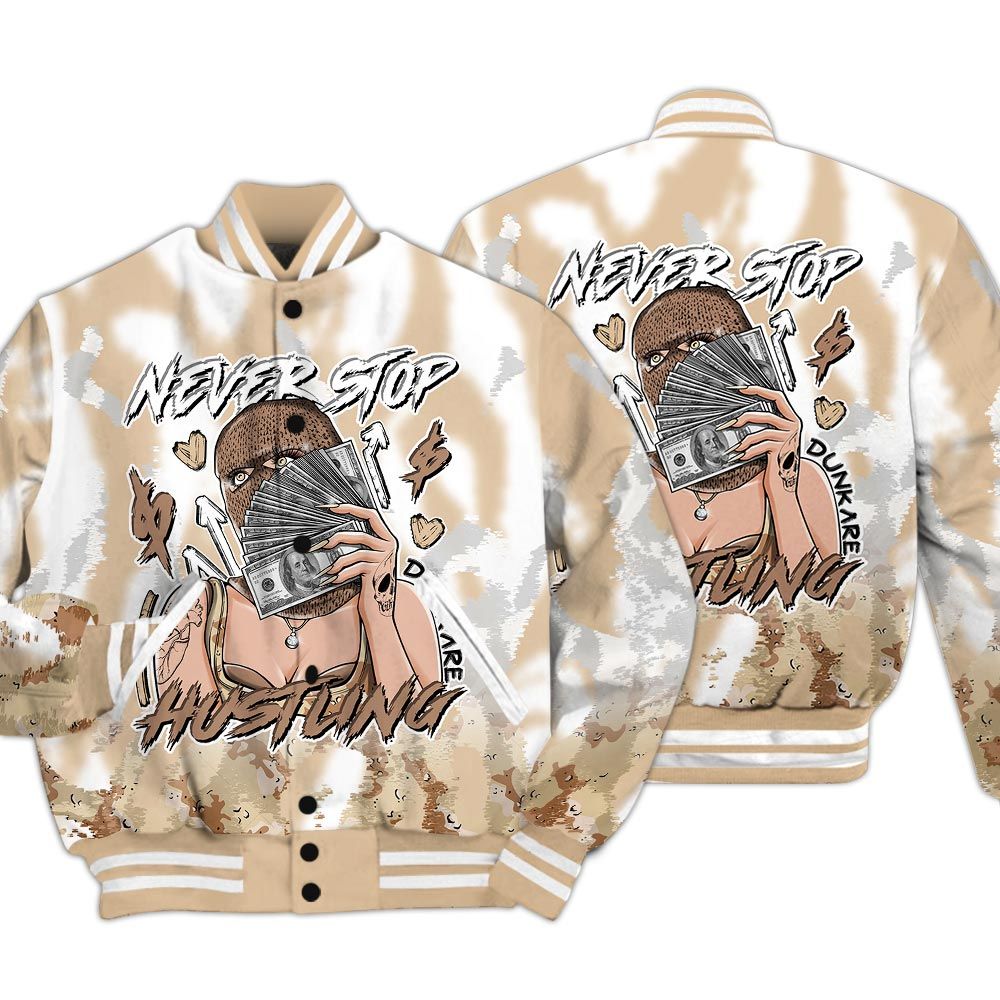 Varsity Jacket To Match Desert Camo 3s - Hustling Unique Burn Varsity Jacket Unisex