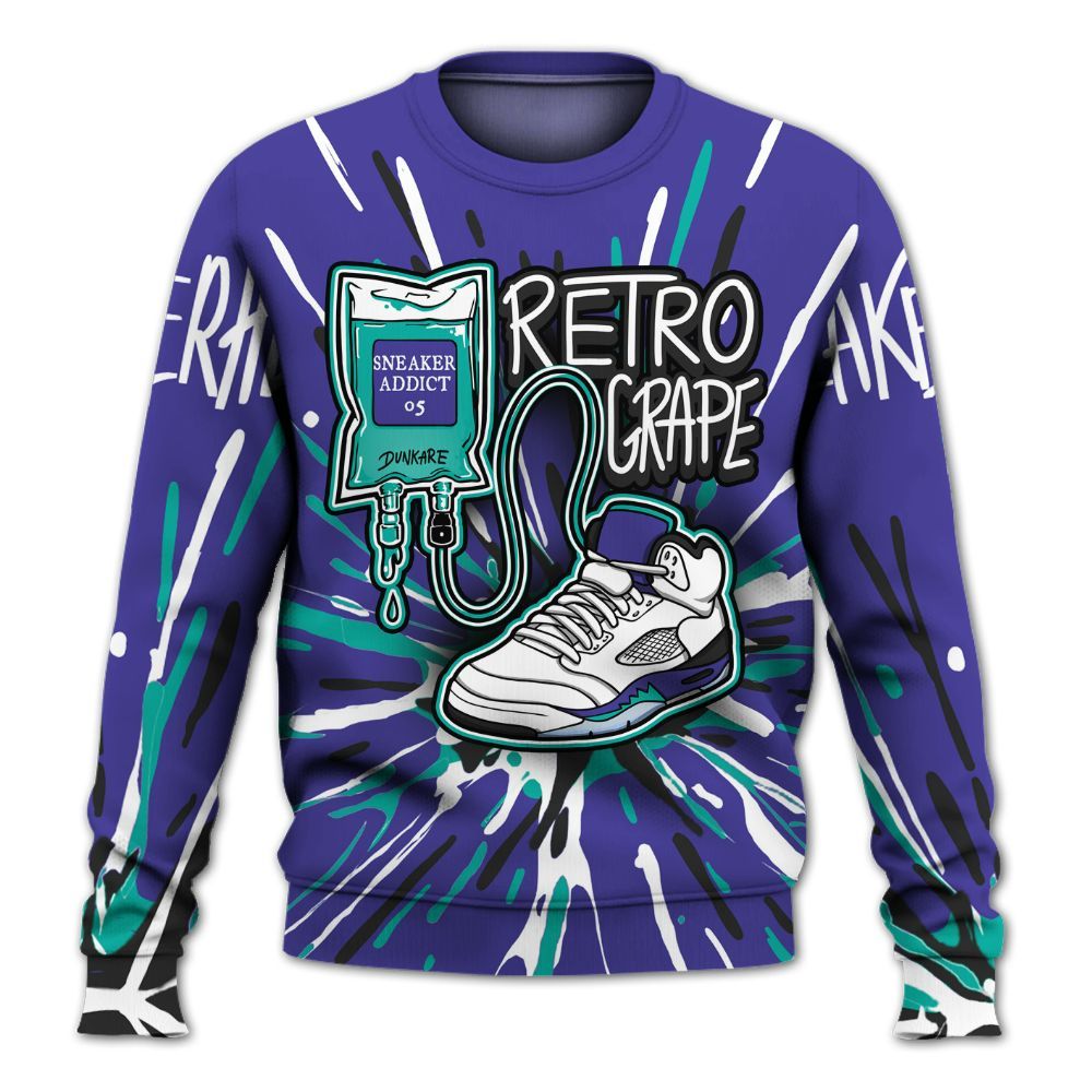 Sweatshirt To Match Retro Grape 5s - Sneaker Sickness Splash All Over Print