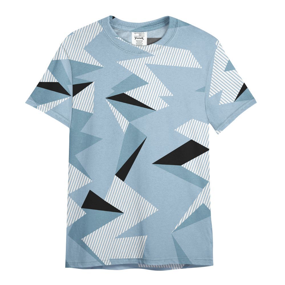 Shirt To Match Mid Ice Blue 1s - Geometric Camouflage Pattern All Over Print