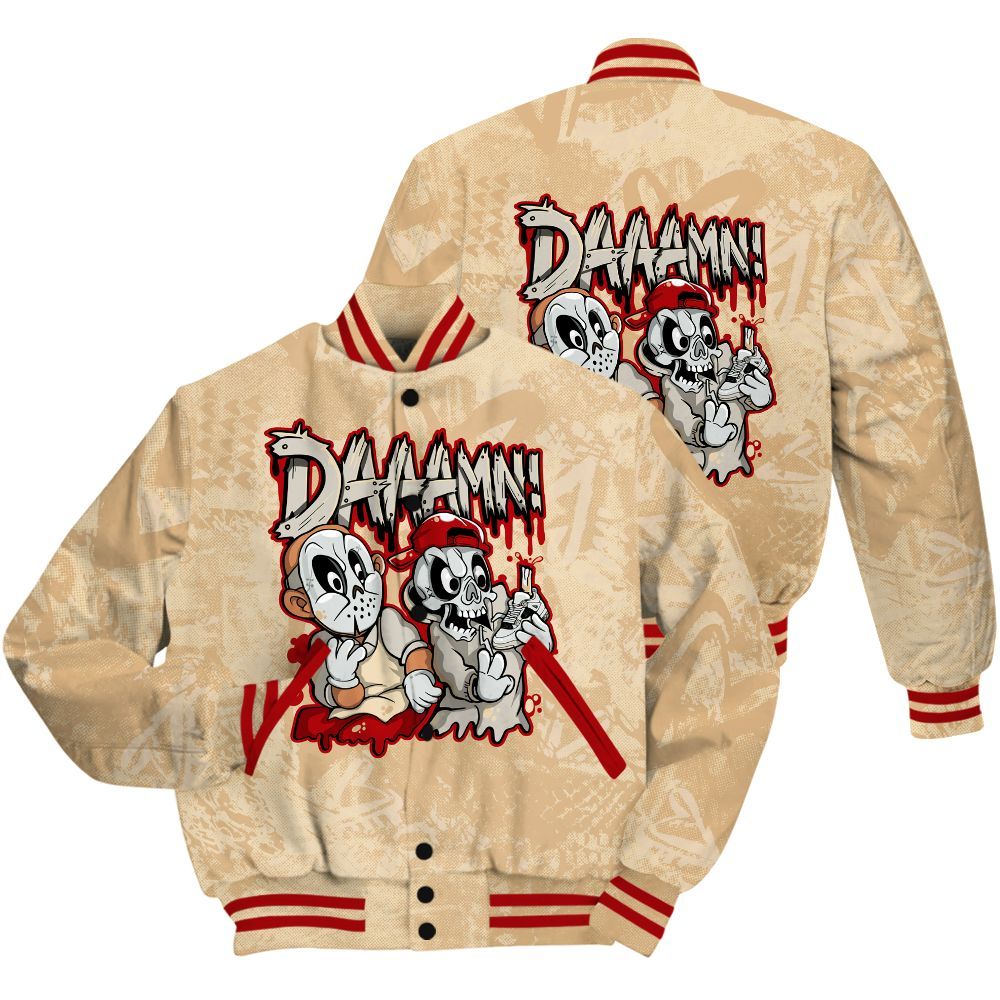 Varsity Jacket To Match Dunk Low Strawberry Waffle Shirt - Damn Shoe Graphic Heart Grunge All Over Print