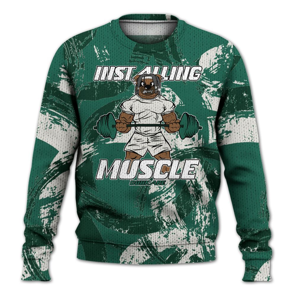 Knitted Sweater To Match Oxidized Green 4s - Installing Muscle Bear Circle Slpash