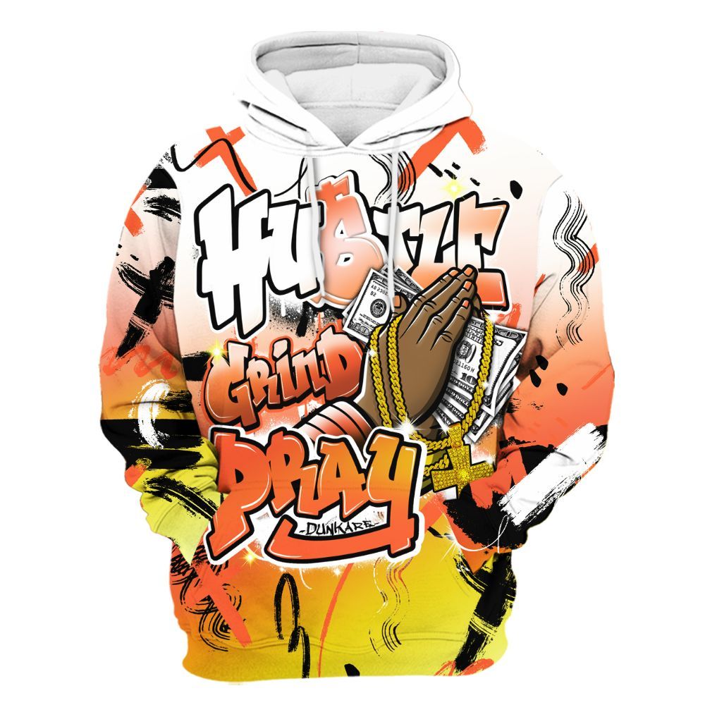 Hoodie To Match Dunk High Candy Corn - Money Hustle Grind Pray All Over Print