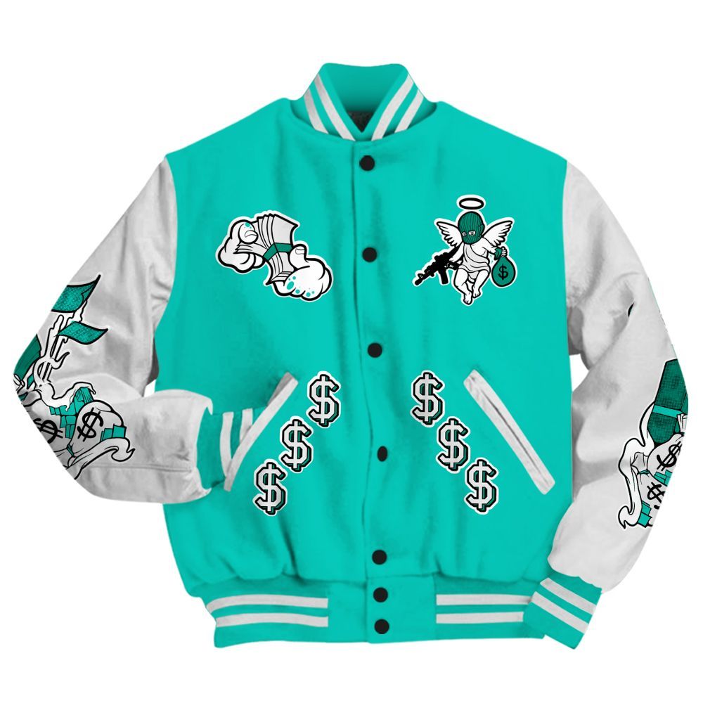 Varsity Jacket To Match Dunk Low Clear Jade - Ones Move In Silence Graphic All Over Print