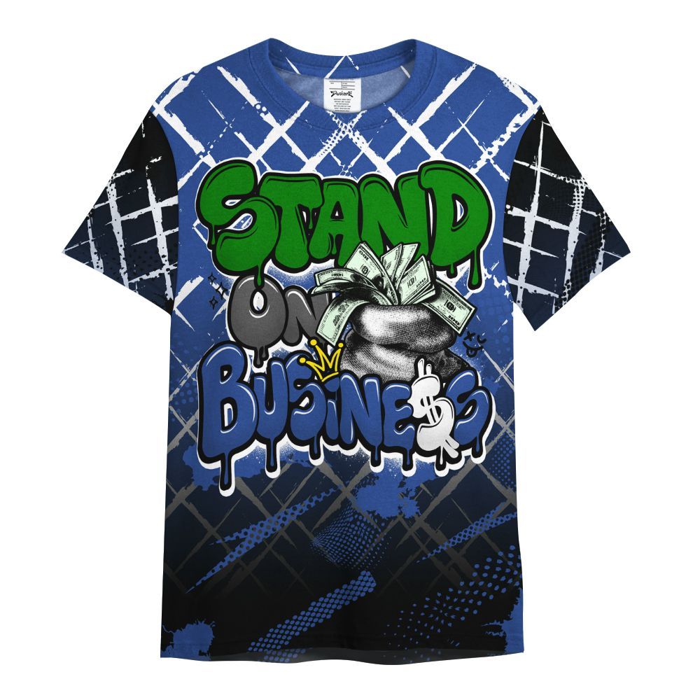 Shirt To Match Retro Hyper Royal 13s - Halftone Stand Business Dripping All Over Print