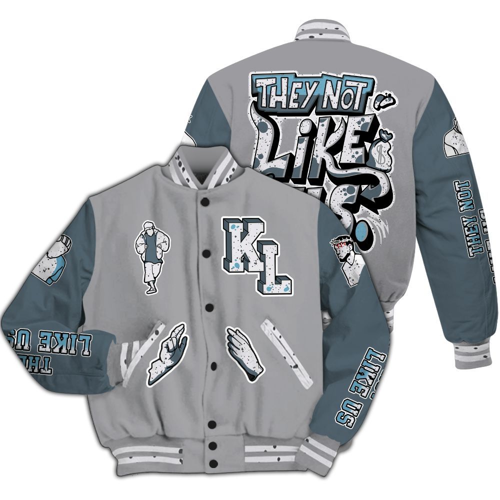 Varsity Jacket To Match Retro Light Graphite Wolf Grey 5s - Dislike Us Graphic All Over Print