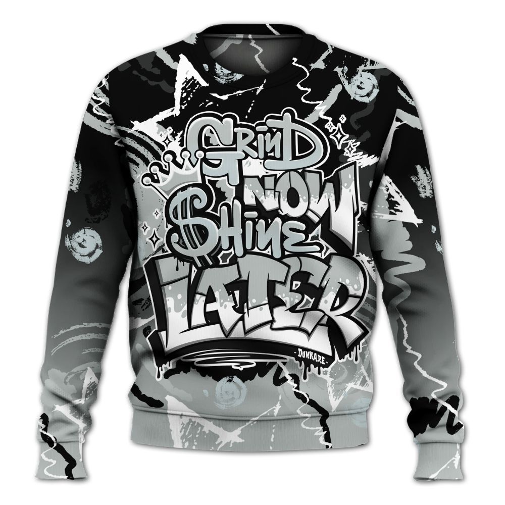 Sweatshirt To Match Black Wolf Grey 12s - Grind Shine Later Drip All Over Print