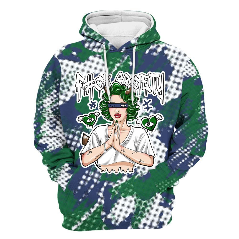 Hoodie To Match Midnight Navy 13s - F#ck Xociety Halftone All Over Print