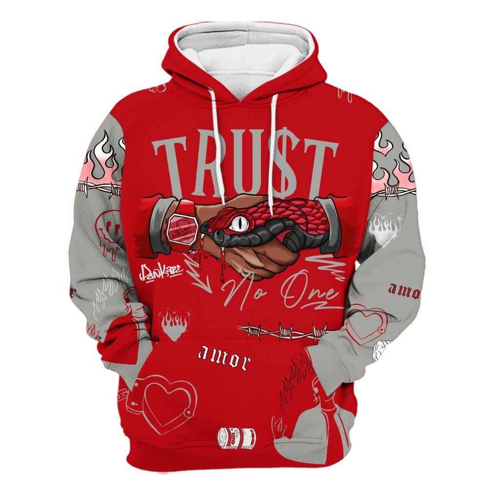 Hoodie To Match Air Griffey Max Gray Reds 1s - Snake Trust No One All Over Print