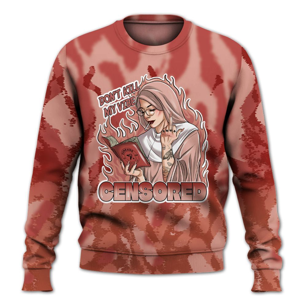 Sweatshirt To Match Dune Red 13s - Censoredz Burn All Over Print