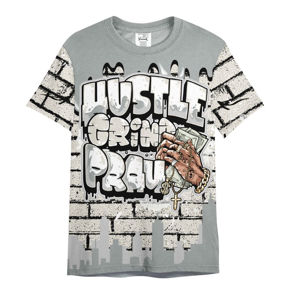 Shirt To Match Retro Pure Money 3s - Hustles Grind Pray Drip All Over Print