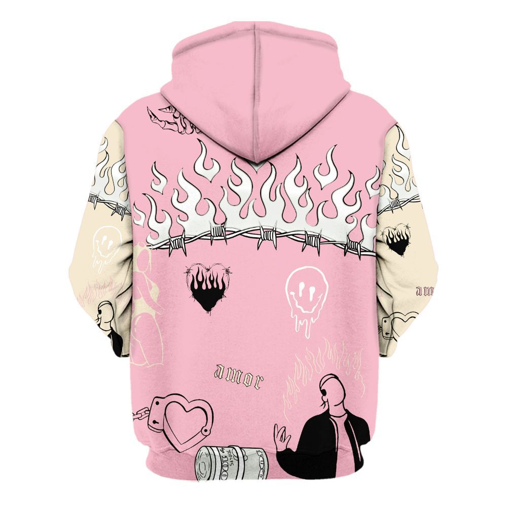 Hoodie To Match Low OG Shy Pink 1s - Snake Trust No One All Over Print