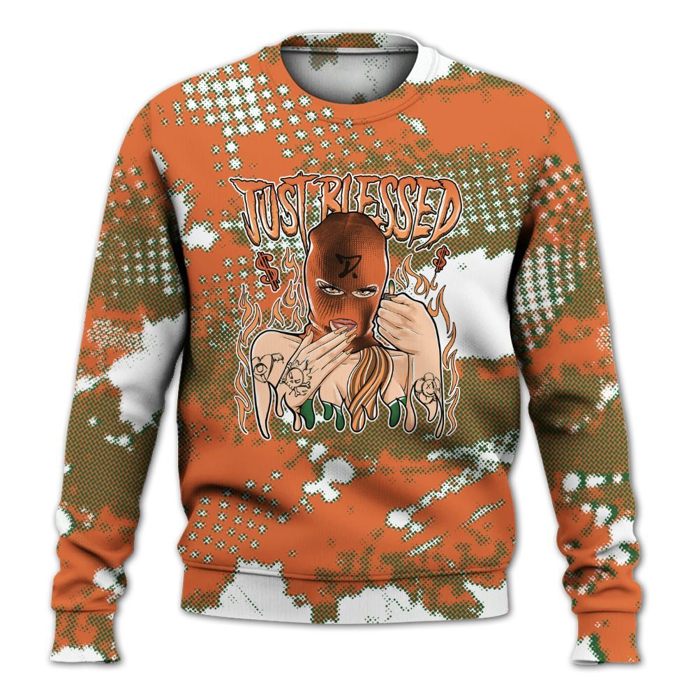 Sweatshirt To Match Low Miami 5s - Blessed!! Smoke Dot All Over Print