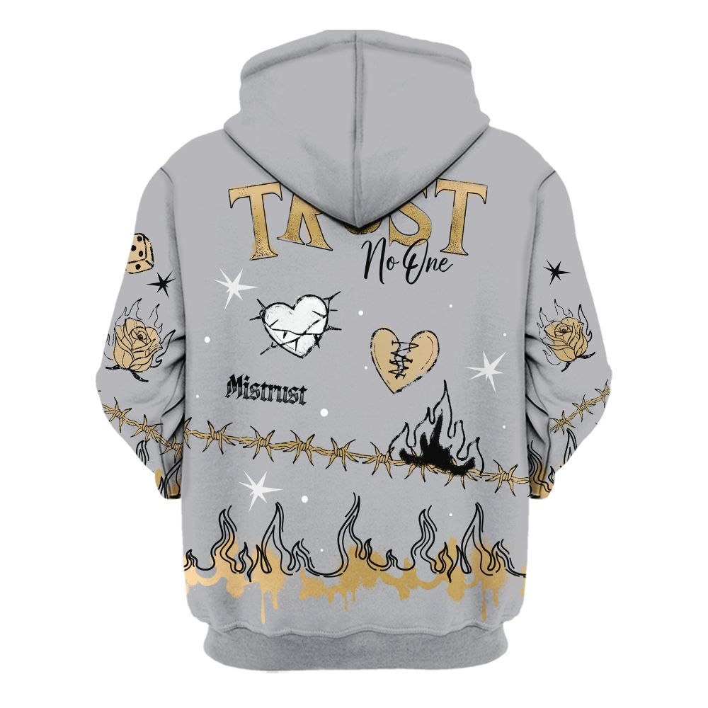 Hoodie To Match Retro High OG Cool Grey 1s - Trust No One Snake-Bite Doodle Crayon All Over Print