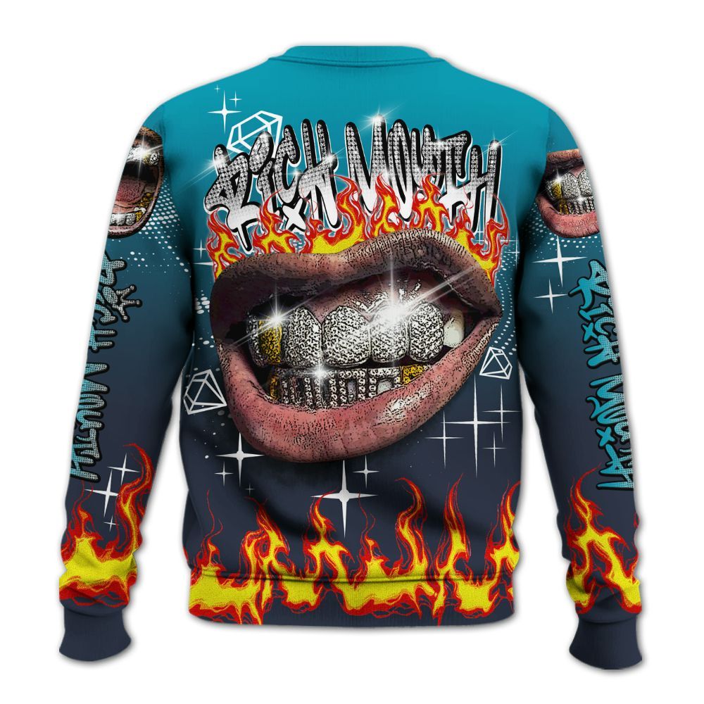 Sweatshirt To Match Retro Obsidian 13s - Rich Mouth Fire Rap Retro 90s All Over Print