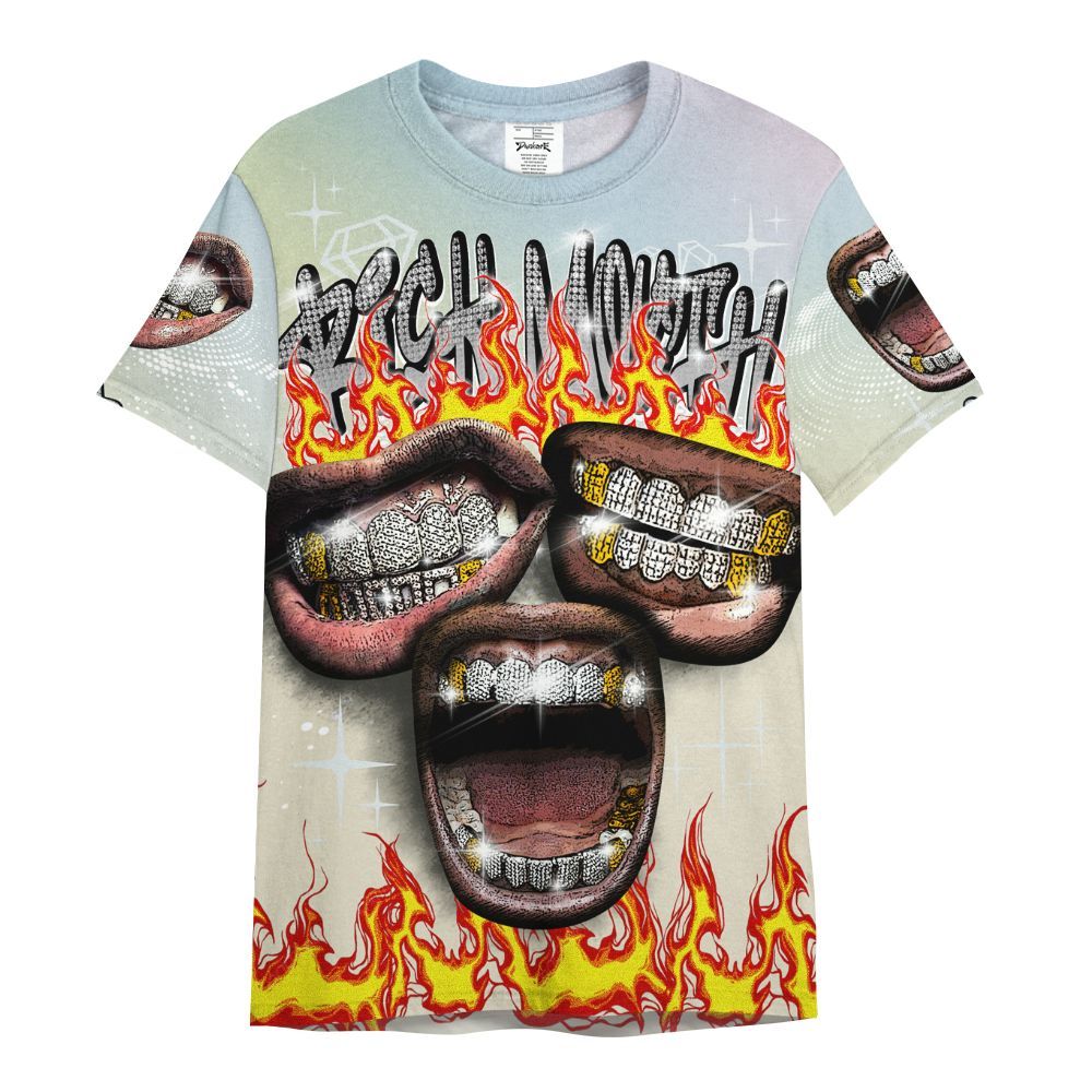 Shirt To Match Joins Year Of The Snake 5s - Rich Mouth Fire Rap Retro 90s All Over Print