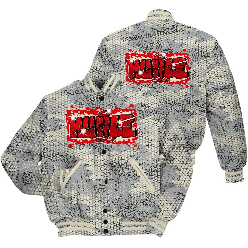 Varsity Jacket To Match Cement Grey 3s Shirt - Humbled Hustles Graphic Banknotes All Over Print