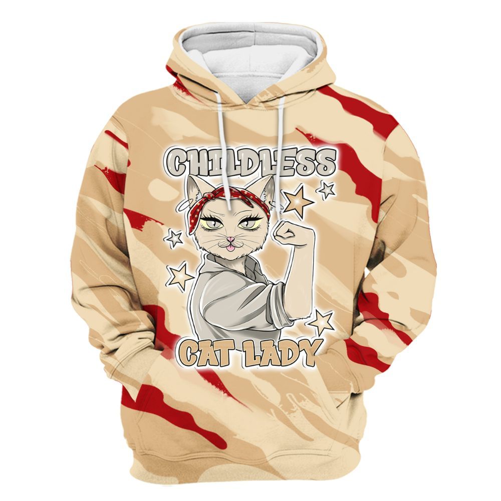 Hoodie To Match Dunk Low Strawberry Waffle - Childless Kat Lady All Over Print
