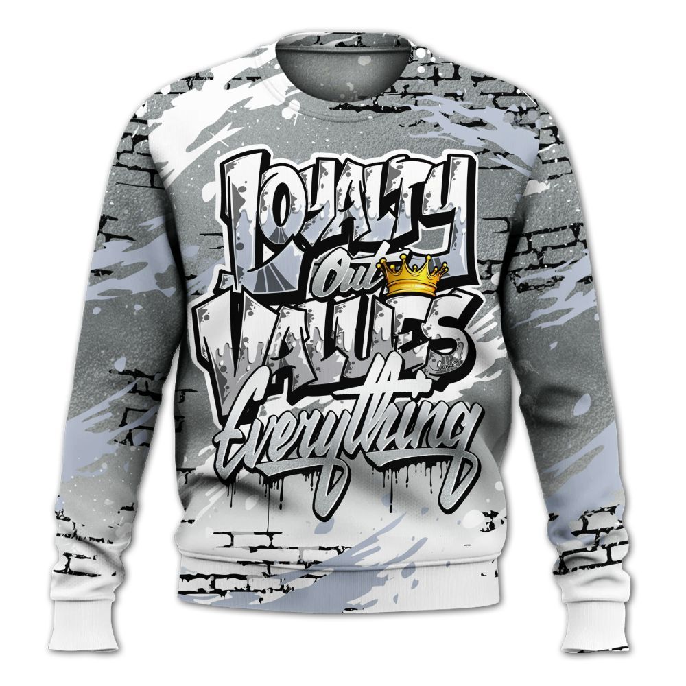 Sweatshirt To Match White Metallic 2026 5s - Values Of Loyalty Drip All Over Print