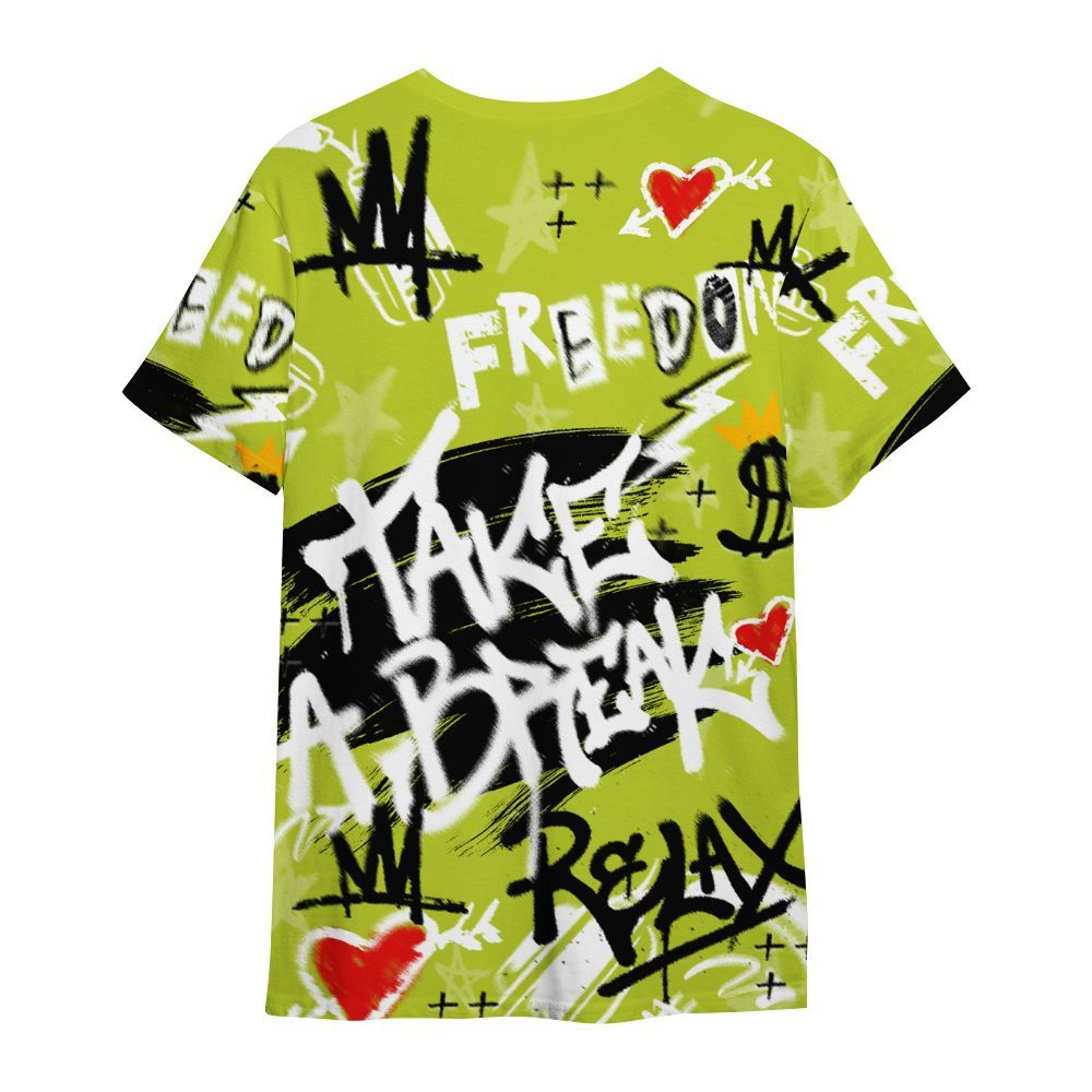 Shirt To Match Bright Cactus 13s - Take Break Freedom Graffiti Streetwear All Over Print