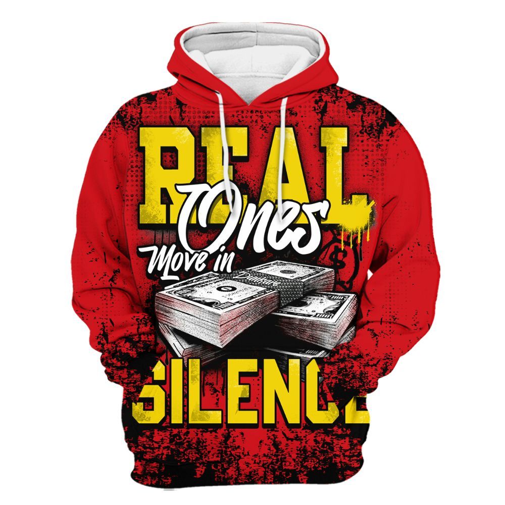 Hoodie To Match Ferrari 14s - Move In Silence Money Retro All Over Print