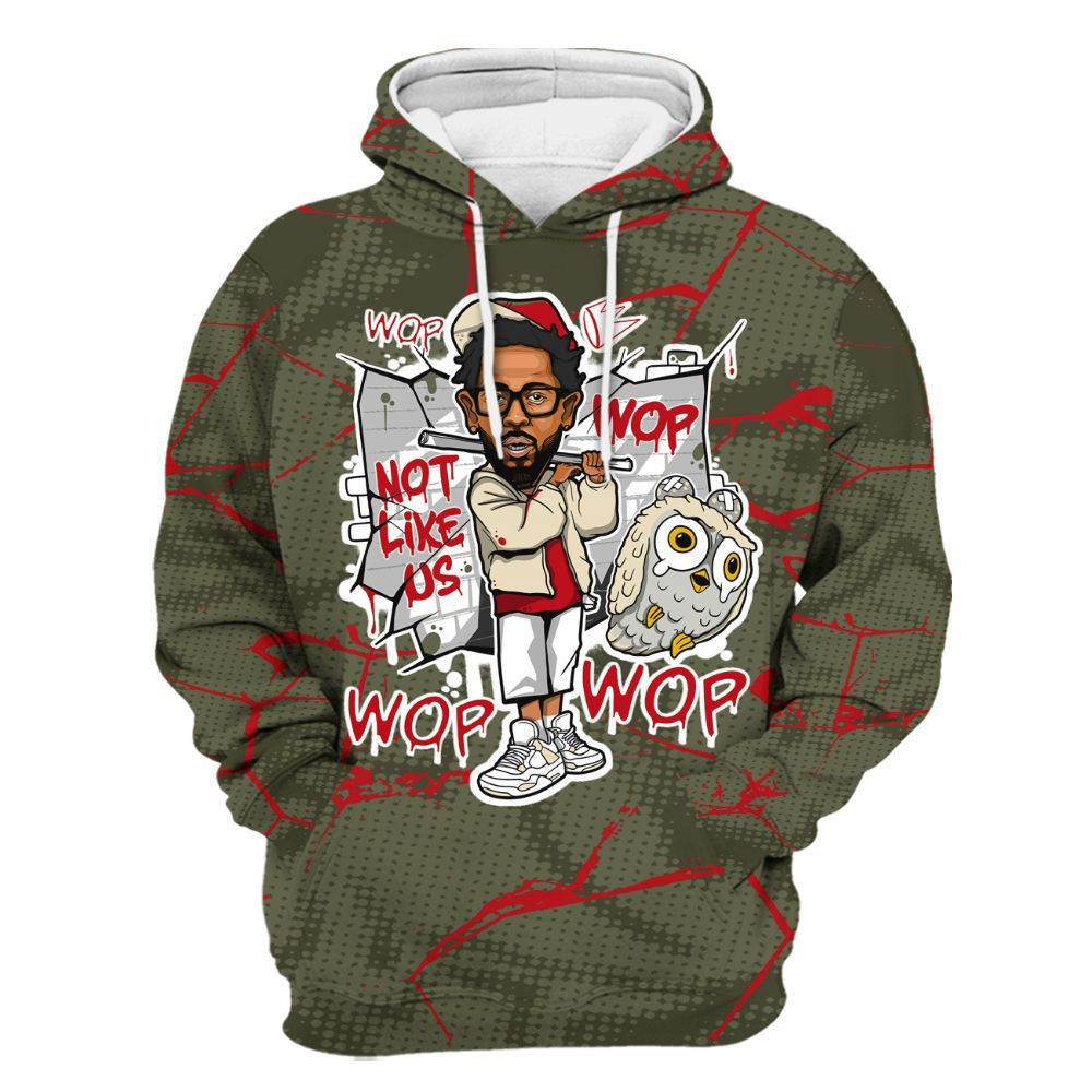 Hoodie To Match Travis Scott Low OG Medium Olive 1s - None Like ComptonCity Graphic Crack All Over Print