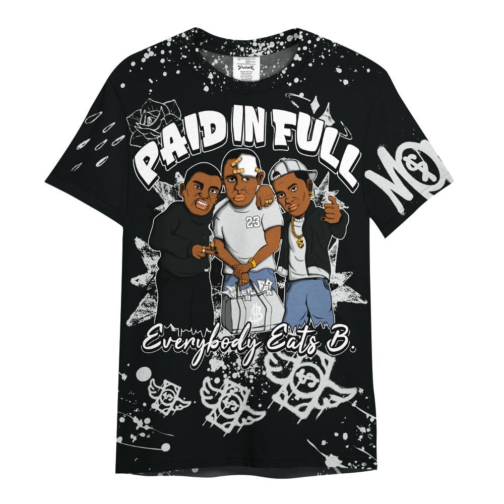Shirt To Match Mid Space Jam 1s - Everybody Paid In Full Crayon All Over Print