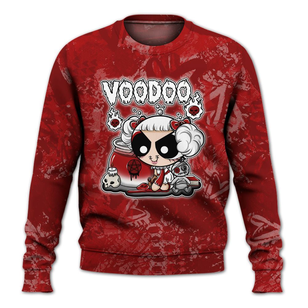 Sweatshirt To Match Red Taxi 12s - Voodooz Heart Grunge All Over Print